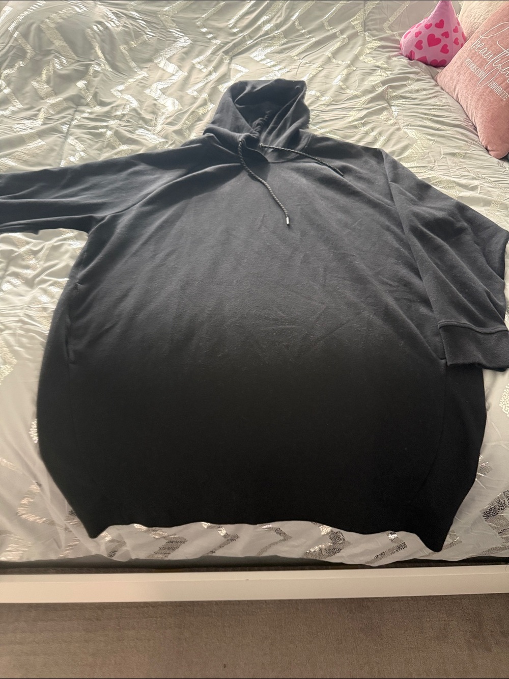 Old Navy Black Women's Midi Hoodie Sweater Dress